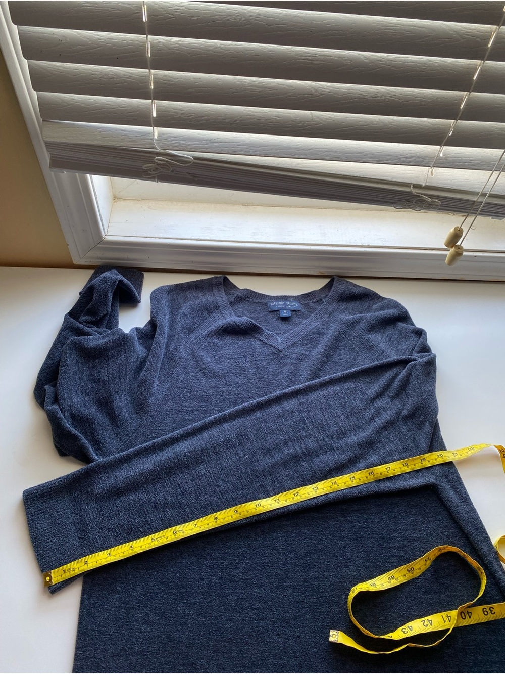 Barefoot Dreams CozyChic Ultra Lite V-Neck Sweater XL Navy Soft Knit Pullover - Picture 10 of 12